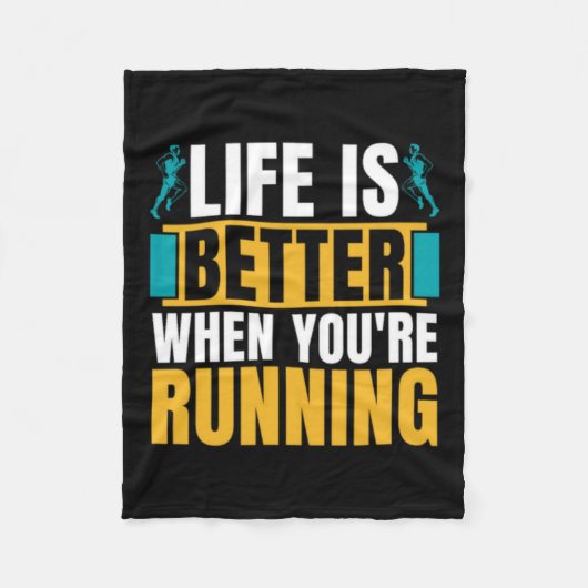 運動競技で走はクロスカントリーの生活が良い フリースブランケット (正面)