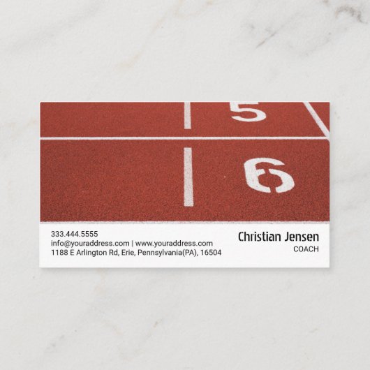 運動競技のコーチのトレーナーのスポーツのエクササイズの操業トラック 名刺 (裏面)