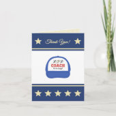 運動競技のスポーツコーチのランナーは感謝していしています サンキューカード (正面)