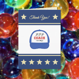 運動競技のスポーツコーチのランナーは感謝していしています サンキューカード