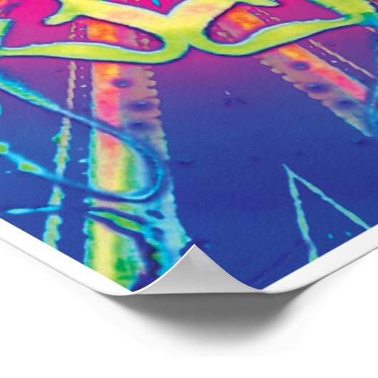 運動華美コラージュ万華鏡のように千変万化するパターンポスター ポスター (角)