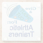 運動選手のために大声で叫ぶ ガラスコースター (裏面)