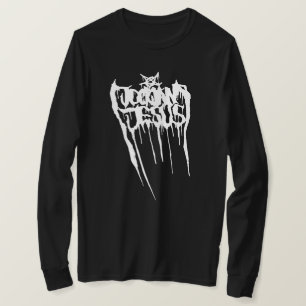 運動選手の込み合いのイエス・キリストの死の金属のロゴLongsleeve Tシャツ
