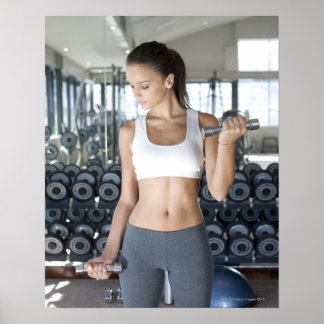 運動，ジム，スポーツ，女性，体，日気に, ポスター