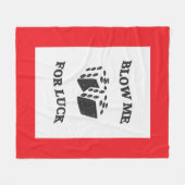 運吹が好い フリースブランケット (正面(横))