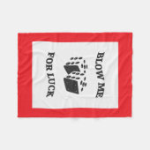 運吹が好い フリースブランケット (正面(横))