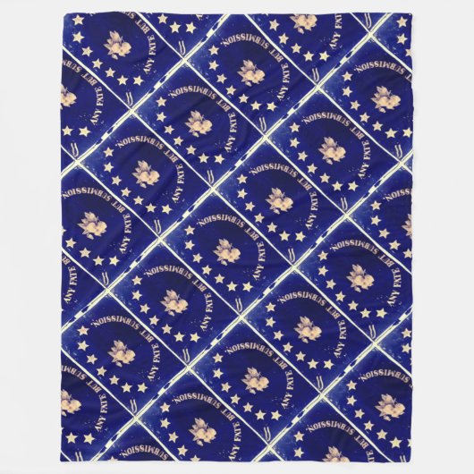 運命しかし服従-セントオーガスティンの青 フリースブランケット (正面)