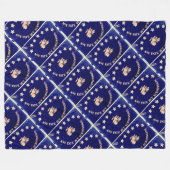 運命しかし服従-セントオーガスティンの青 フリースブランケット (正面(横))