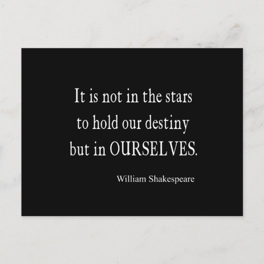 運命ではなく自分自身シェークスピア引用文 ポストカード (正面)
