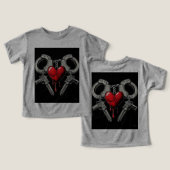 運命に縛られる – ヴィンテージ手錠&ハンドガンアート (デザイン正面&裏面)