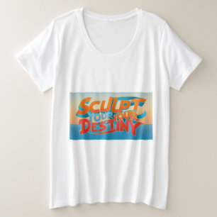 運命のスカルプト プラスサイズTシャツ