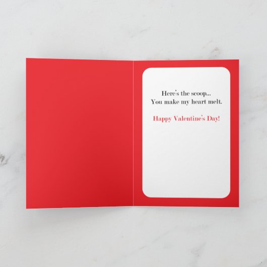 運命のバレンタインキュートなパンプリントアイスクリーム カード (内部)