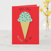 運命のバレンタインキュートな駄洒落アイスクリーム カード (黄色い花)