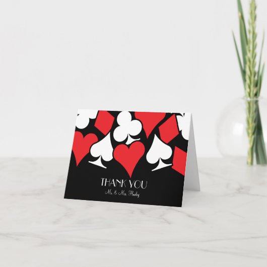 運命のラスベガスの結婚式はメッセージカード感謝していしています サンキューカード (正面)