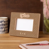 運命の人と刻まれた木のレーザー彫刻写真フレーム レーザー彫刻フレーム (左)