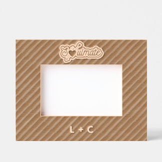 運命の人と刻まれた木のレーザー彫刻写真フレーム レーザー彫刻フレーム