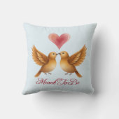 運命の愛の鳥 ハート 結婚記念日 クッション (裏面)