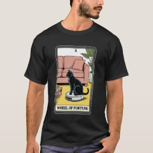 運命の輪 タロットカード 猫 ロボット掃除機 Tシャツ