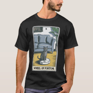運命の輪 ロボット掃除機 楽しいタロット Tシャツ