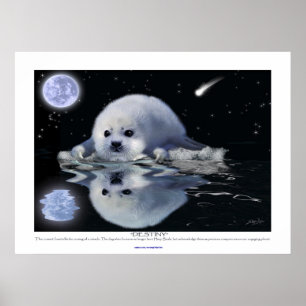「運命」～HARP SEAL & MOON Artポスター ポスター