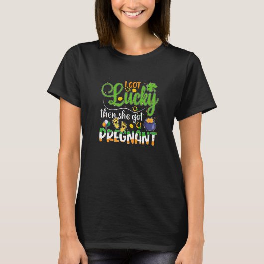 運得よく彼女は妊娠得したプンSt patricks Tシャツ (正面)