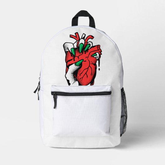 運文を用いた要はっきりした素 プリントバックパック (正面)