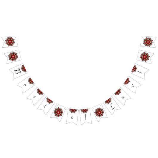 運最高のの。赤の曼荼羅 バンティングフラッグ (全)