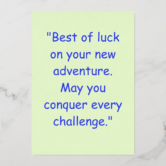 運最高の:すべての挑戦を勝ち取って。 箔シーズンカード (裏面)