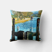 運河とナローボート クッション (裏面)