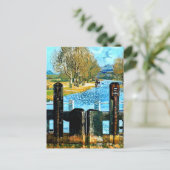 運河とナローボート ポストカード (スタンド正面)