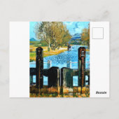 運河とナローボート ポストカード (裏面)