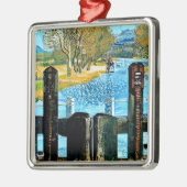 運河とナローボート メタルオーナメント (左)