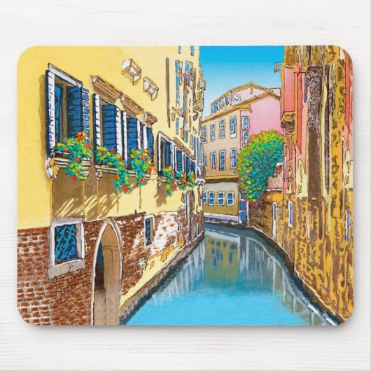 運河に沿うウィンドウ・ボックス マウスパッド (正面)