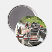 運河に面したナローボート マグネット (正面/裏面)