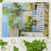 運河のテラス キッチンタオル (折り畳み)