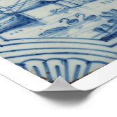 運河の上に跳ね橋を示すデルフトタイル19日 ポスター (角)