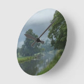 運河の反射 ラウンド壁時計 (傾斜)