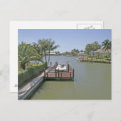 運河の家と波止場マルコアイランドフロリダ ポストカード (正面/裏面)