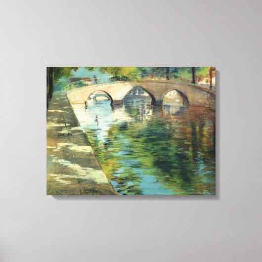 運河の水に対する反射 キャンバスプリント (正面)