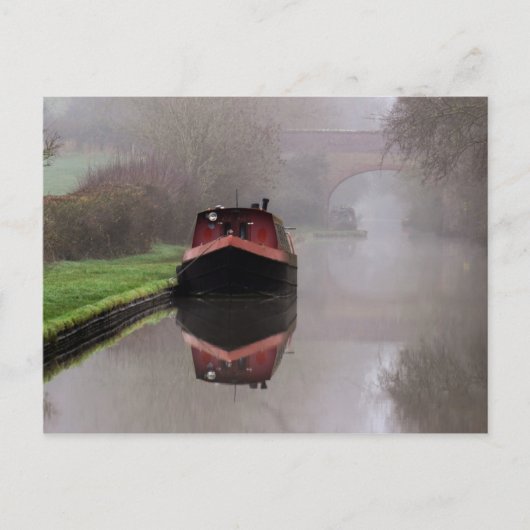 運河の神秘的なバージ ポストカード (正面)