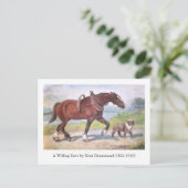 運河の舟を引く馬と犬のポストカード ポストカード (スタンド正面)