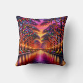 「運河の色彩風景:サンアントニオ・リバーウォークトワイライト」 クッション (裏面)