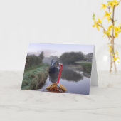 運河をテーマにしたカード。あなた空白の自身のメッセージのために カード (黄色い花)