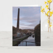 運河をテーマにしたカード。あなた空白の自身のメッセージのために カード (黄色い花)