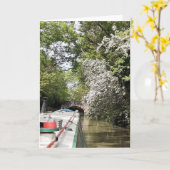 運河をテーマにしたカード。あなた空白の自身のメッセージのために カード (黄色い花)