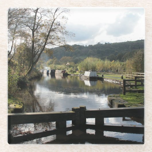 運河をテーマにしたコースター ガラスコースター (正面)