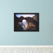 運河を持つ建築景観 キャンバスプリント (インサイチュ (ウッドフロア))