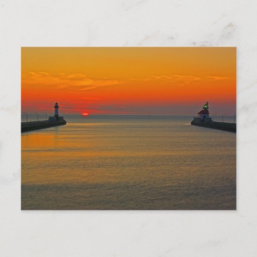 運河を通る日の出 ポストカード (正面)