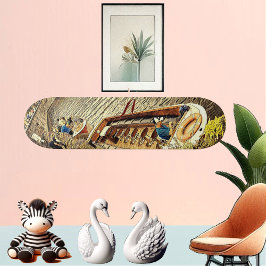 運河セールボートの経路の風景。抽象芸術アートおもしろい スケートボード