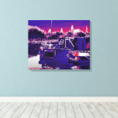 運河ナローボート キャンバスプリント (インサイチュ (ウッドフロア))